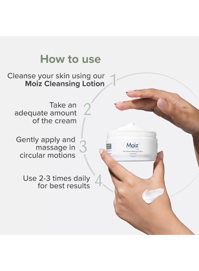 Moiz MM Skin Barrier Restoring Cream | For Very Dry & Sensitive Skin | Shea Butter & Vitamin E | Dermatologically Tested |150 g - Image 4
